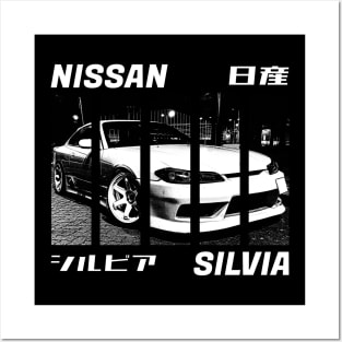 NISSAN SILVIA S15 Black 'N White 3 (Black Version) Posters and Art